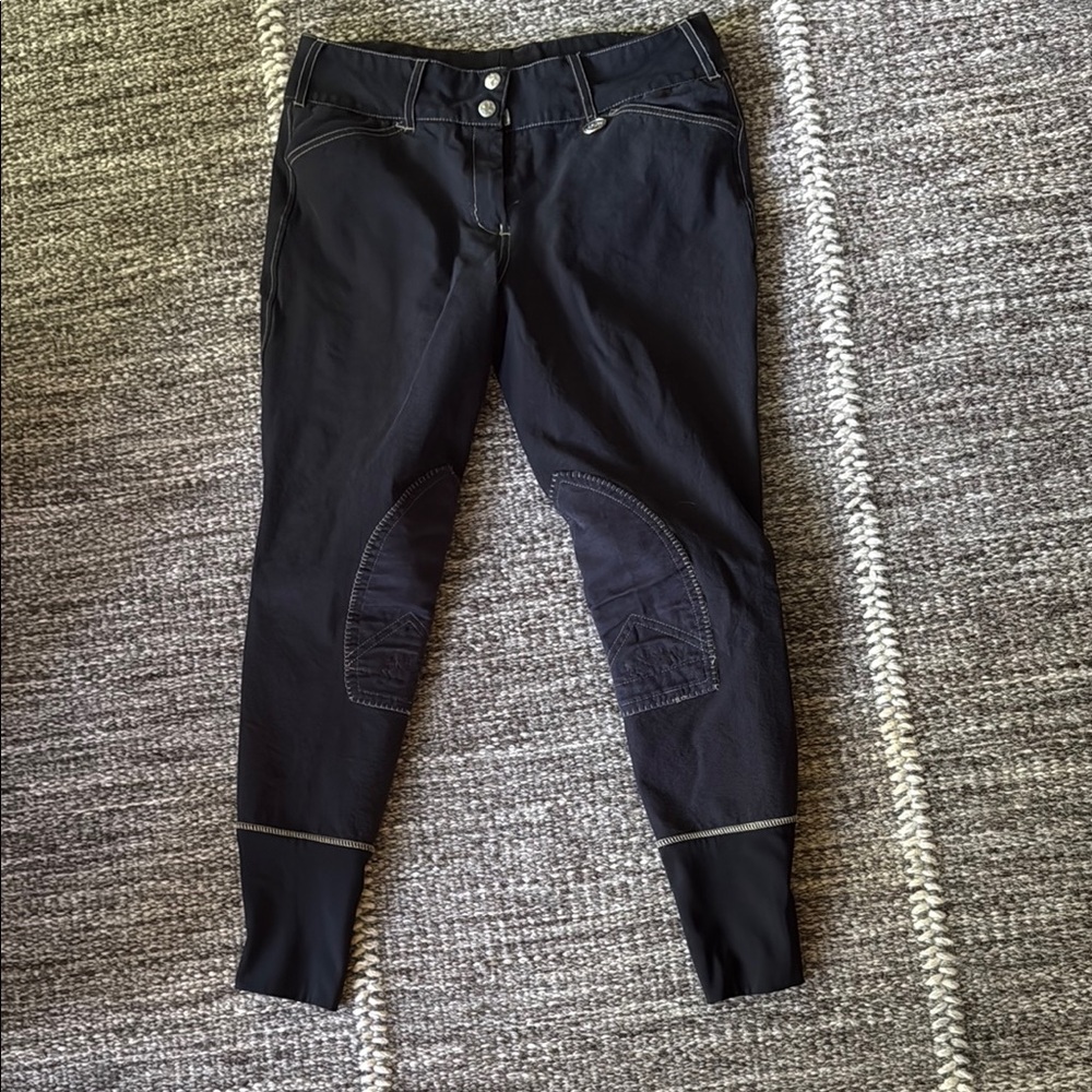 Equine Couture Sportif Natasha Black Riding Pants with Knee Patches